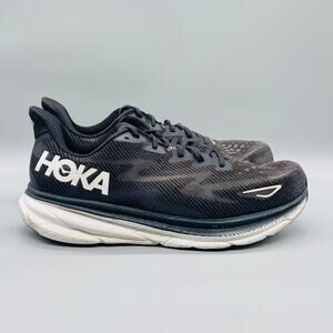 Hoka One One Shoes Mens 13 Black Mesh Clifton 9 Road Running Athletic Sneakers